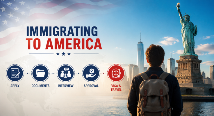 What is the process of immigrating to America? (আমেরিকায় অভিবাসনের প্রক্রিয়া কী?)